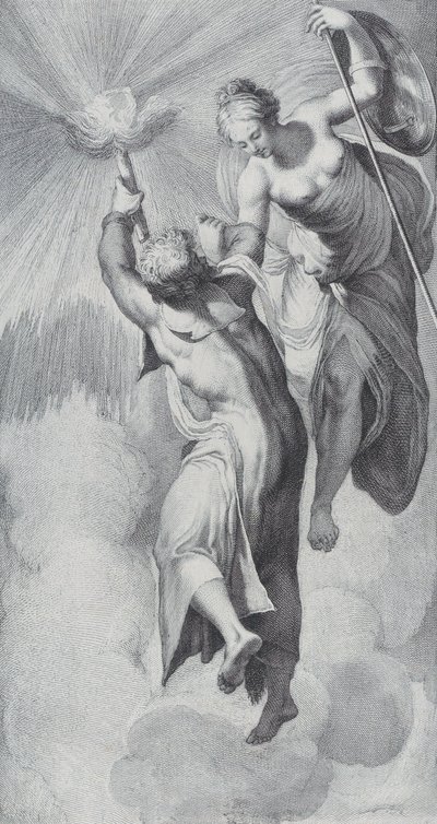 Minerva Assisting Prometheus as He Attempts to Scale the Heavens, 1756 by Bartolomeo Crivellari, Gabriel Söderling