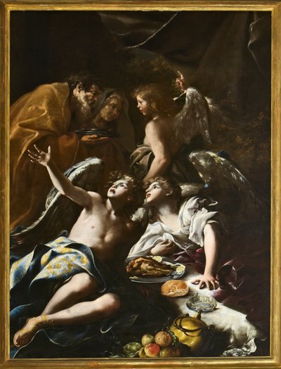 Abraham Lives the Three Angels by Bartolomeo Guidobono