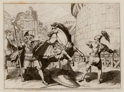 Badius of Capua flees after a battle with Titus Quinctius Crispinus Sulpicianus by Bartolomeo Pinelli