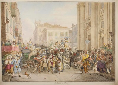 Carnival in Rome by Bartolomeo Pinelli
