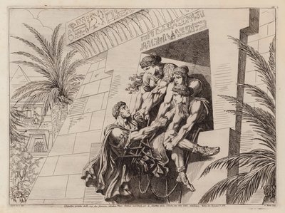 Cleopatra and her companions lifting the dying Mark Antony into their tomb by Bartolomeo Pinelli