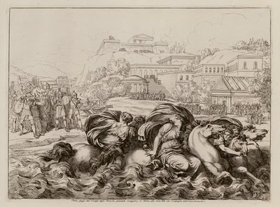 Cloelia crossing the Tiber after escaping the camp of the Etruscans by Bartolomeo Pinelli