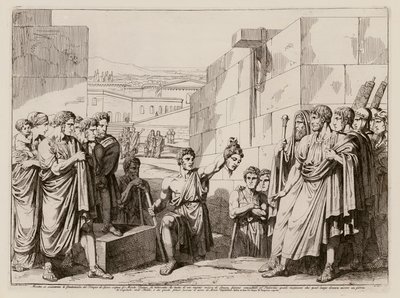 Discovery of the Severed Head of a Man While Digging the Foundations of the Temple of Jupiter, Rome by Bartolomeo Pinelli