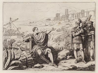 Gaius Marius sitting among the ruins of Carthage by Bartolomeo Pinelli