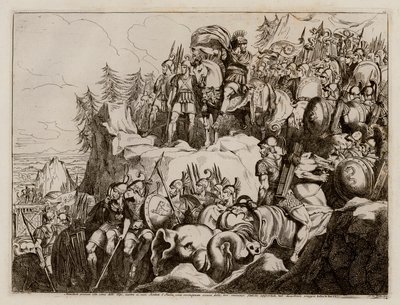 Hannibal crossing the Alps into Italy, 218 BC by Bartolomeo Pinelli