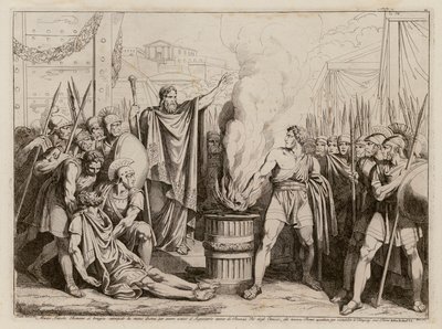 Mucius Scaevola before Lars Porsenna by Bartolomeo Pinelli