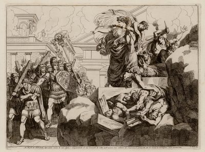 Suicide of the wife of Hasdrubal by Bartolomeo Pinelli