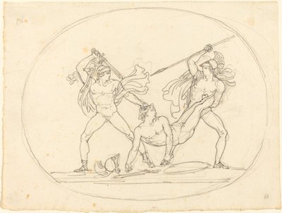 Two Ancient Warriors Fighting over a Dead Comrade by Bartolomeo Pinelli