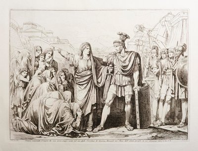 Veturia Disarms Her Son Coriolanus, Freeing Rome from Great Danger by Bartolomeo Pinelli