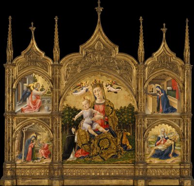 The Madonna of Humility, the Annunciation, the Nativity, and the Pietà, c.1465 by Bartolomeo Vivarini