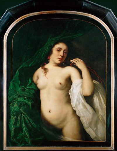 Nude Woman Lifting a Curtain by Bartolomeus van der Helst