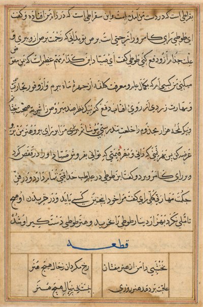 Page from Tales of a Parrot Tuti-nama: text page by Basavana