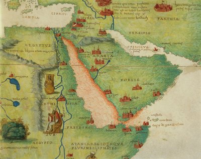 Africa: Egypt and Saudi Arabia, from Atlas of the World in Thirty-Three Maps by Battista Agnese