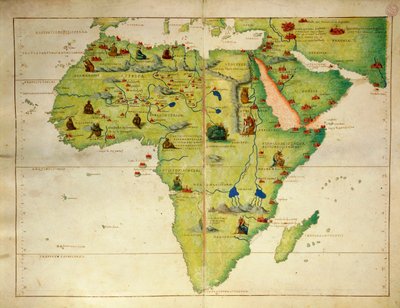 Africa, from Atlas of the World in thirty-three Maps by Battista Agnese