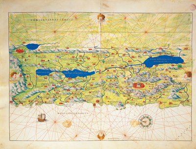 Holy Land, Israel and Palestine, from Atlas of the World in Thirty-Three Maps, by Battista Agnese by Battista Agnese