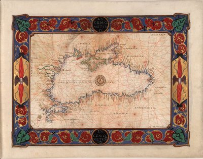 Map of the Black Sea Including Part of Present-Day Romania, Bulgaria, Turkey, Ukraine, and Russia by Battista Agnese