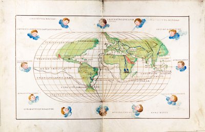 Oval Planisphere of the World Showing Magellan