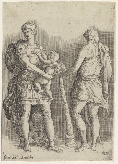 Perseus with Two Putti and Hercules, Seen from the Back by Battista Franco