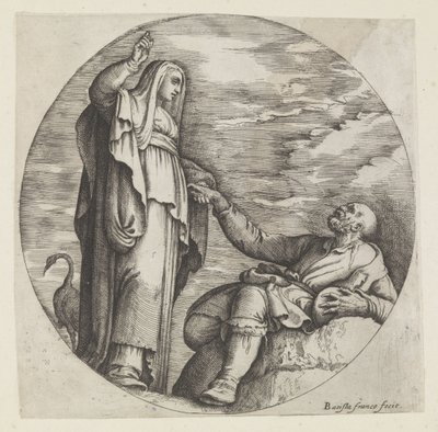 Religion Comforting a Poor Old Man by Battista Franco