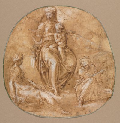 Virgin and Child with St. Catherine of Alexandria and Saint Anne (?) by Battista Franco