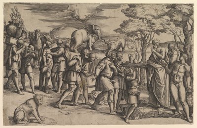 Melchizadek Offering Bread and Wine to Abraham by Battista Franco Veneziano