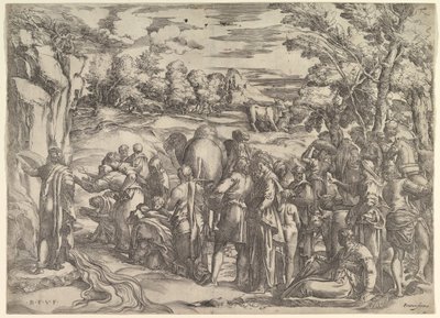 Moses Drawing Water from the Rock by Battista Franco Veneziano