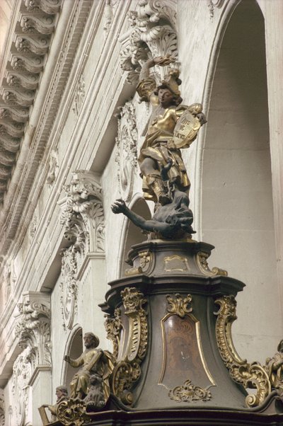 Pulpit, also called Pulpit of Verity (detail: St. Michael and the dragon) by Bavarian school