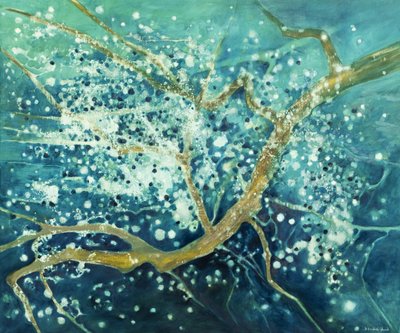 Golden Branches Blue Water by Beata Brząkalik-Gburek