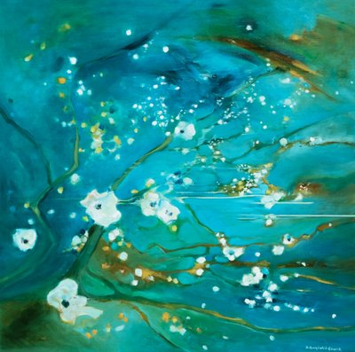 Teal Water Blossoms by Beata Brząkalik-Gburek