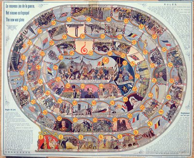 Board game of events and the development of the 1st World War in Belgium, c.1918-19 by Belgian School