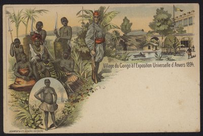Congolese village exhibited at the Exposition Internationale d