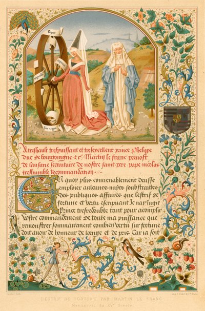 The Strife of Fortune by Martin le Franc. Manuscript of the 15th Century by Belgian School