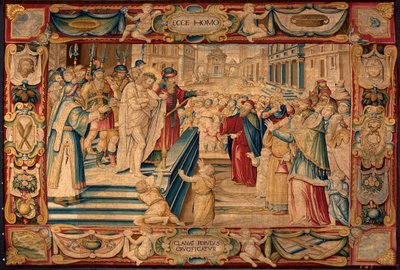 Passion of Christ: Jesus Presented to the Crowd (Tapestry, 16th century, Brussels) by Belgian School
