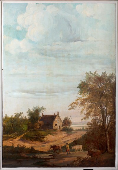 Second Back Room at the Back, Meeting Room, Murals with Rural Scenes in Classical Style, Probably from Around 1810, Scene 7 by Belgian School