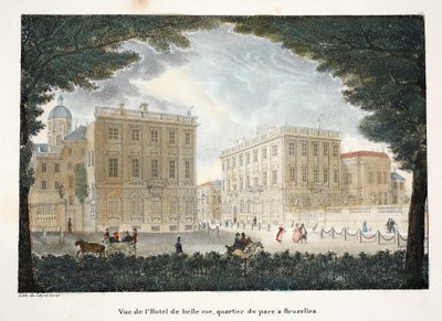 View of the Hotel de Belle Vue, Park District in Brussels by Belgian School