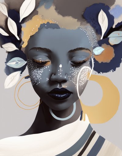 Portrait of a Woman with a Serene Expression by Bella Eve