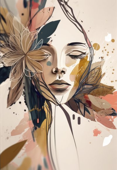Serene Floral Portrait by Bella Eve
