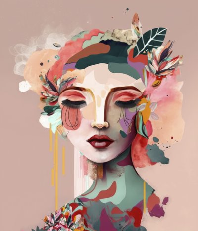 Vibrant Floral Portrait by Bella Eve
