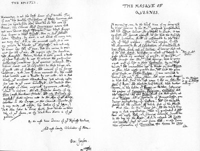 The Masque of Queens and a dedicatory epistle to Henry, Prince of Wales, 1609 by Ben Jonson