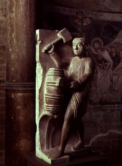 August from a statuary calendar of the Labours of the Months, c.1200 by Benedetto Antelami
