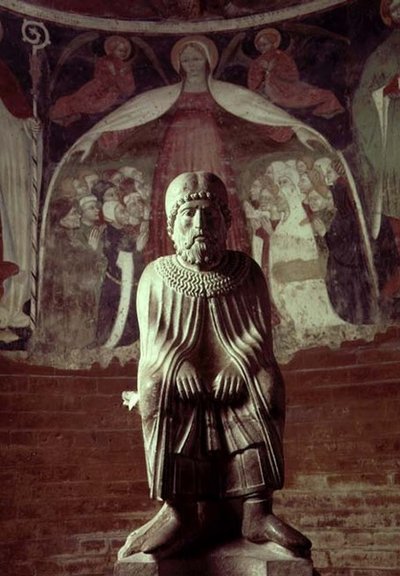 January, from a statuary calendar of the Labours of the Months, c.1200 by Benedetto Antelami