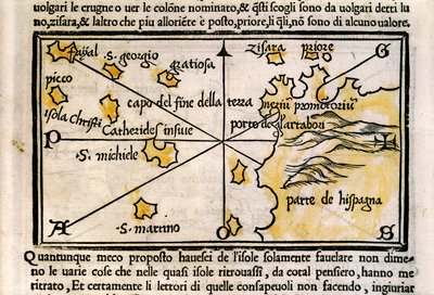 Map of the Azores archipelago by Benedetto Bordone
