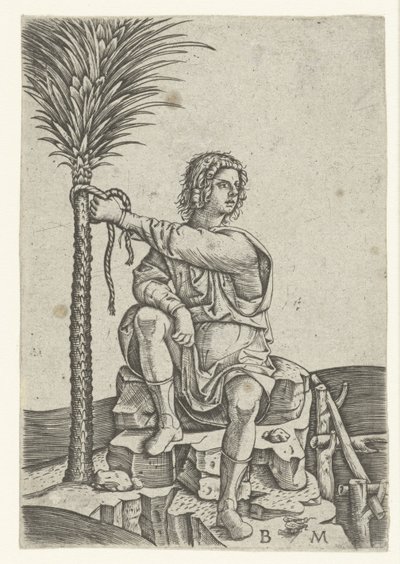Man Sitting by Palm Tree by Benedetto Montagna