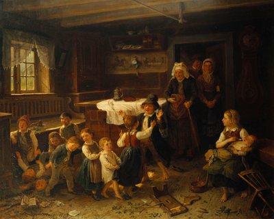 Children Playing in an Interior by Bengt Nordenberg
