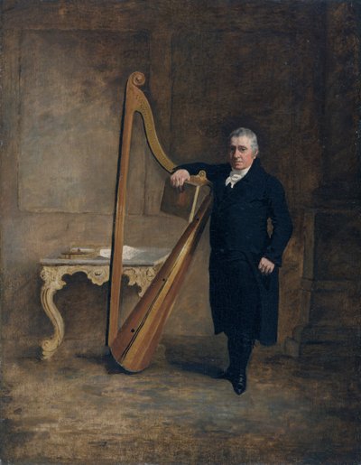 Harpist to the Corbet Family of Griffith Owen, c.1812 by Benjamin Marshall