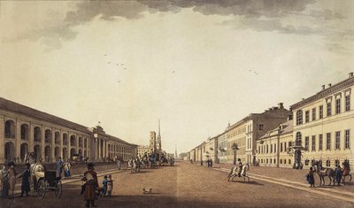 View of Nevsky Prospekt near the Gostiny Dvor in Saint Petersburg, 1799 by Benjamin Paterssen