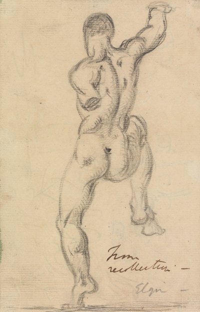 Rear View Figure Study of a Male Nude by Benjamin Robert Haydon
