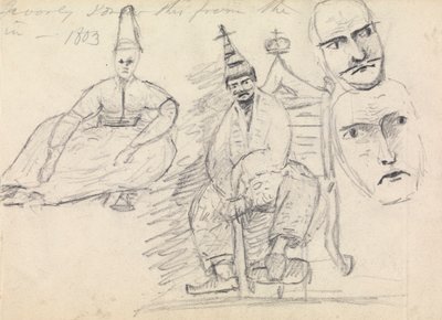 Study of Two Seated Men in Their Traditional Costume by Benjamin Robert Haydon