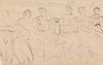 Study of a Group of People Talking by Benjamin Robert Haydon