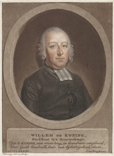 Portrait of Pastor Willem de Koning by Benjamin Samuel Bolomey